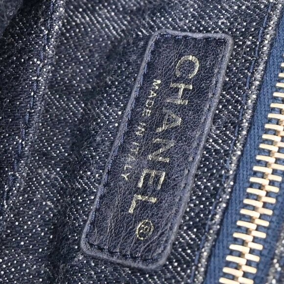 Chanel Navy Sparkling Denim Tote Handbag - Picture 9 of 10